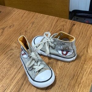 Kids Cartoon Character High-Top Sneakers - Gray